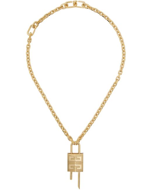 Givenchy Multicolor Gold 4g Padlock Necklace