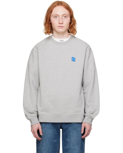 Adererror Gray Significant Patch Sweatshirt for men