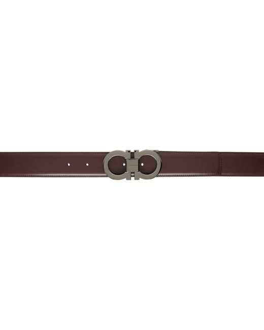 Ferragamo Black Burgundy & Double Reversible Belt for men