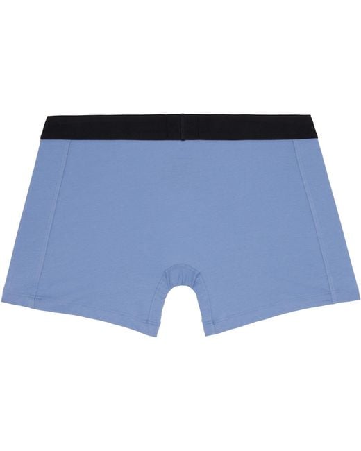 Boss Blue Three-Pack Stretch Cotton Boxer Briefs for men
