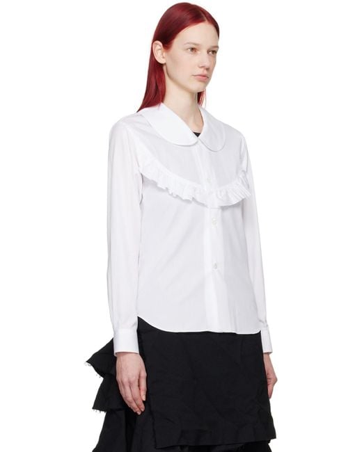 COMME DES GARÇON BLACK White Comme Des Garçons Ruffle Shirt