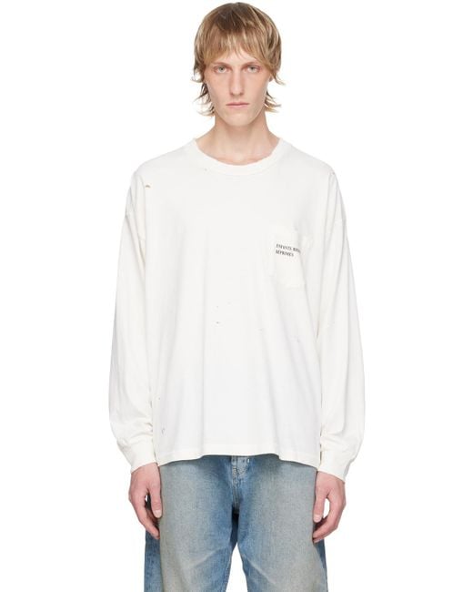 Enfants Riches Deprimes White Off- Pocket Long Sleeve T-shirt for men
