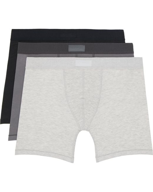 Skims White Three-Pack Cotton 5 Boxer Briefs for men