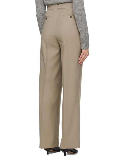 AMI Natural Taupe Pleated Trousers