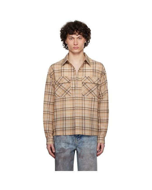 Represent Black Sheer Flannel Shirt for men