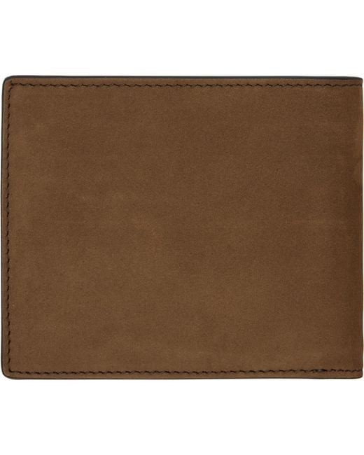 Tom Ford Green Tan Natural Nubuck 'T Line' Classic Bifold Wallet for men