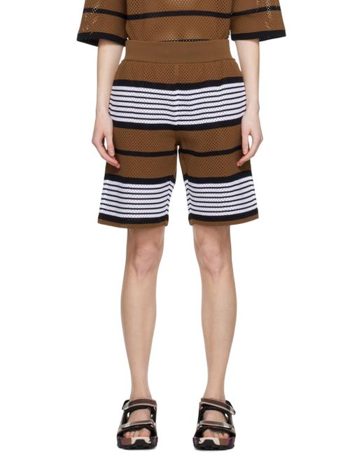 Burberry Black Brown Stripe Shorts