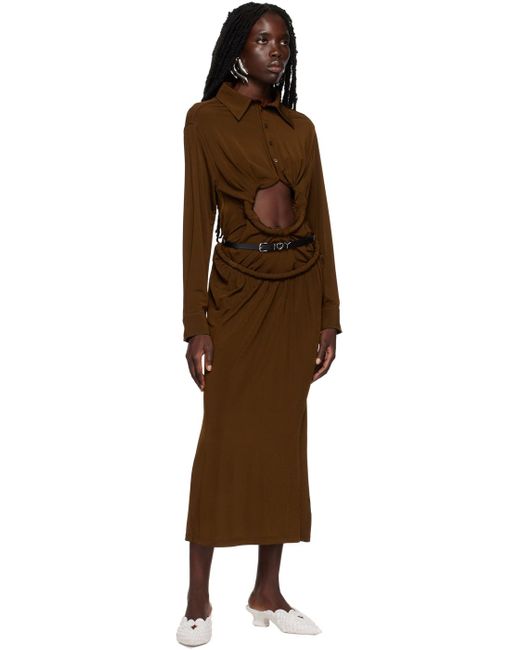 Y. Project Brown Arc Maxi Skirt