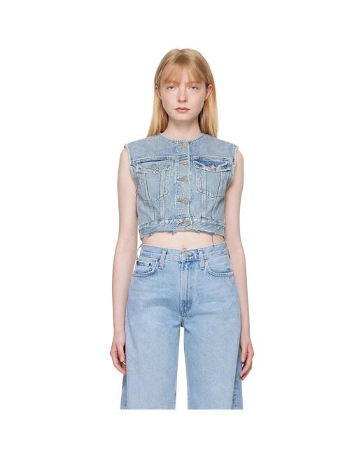 Agolde Blue Leo Denim Vest