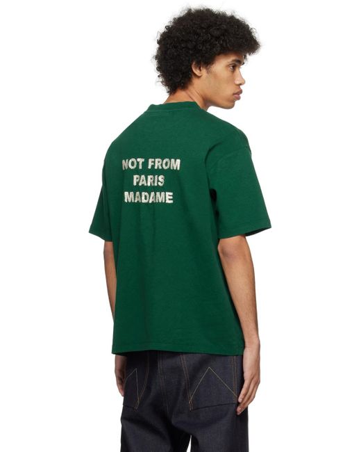 メンズ Drole de Monsieur ーン Le T-shirt Slogan Tシャツ Green