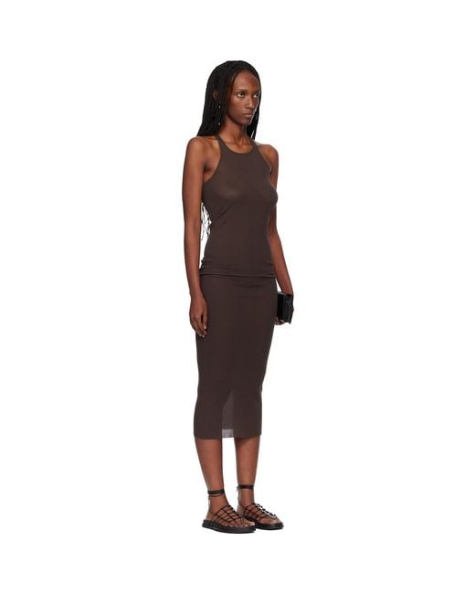 Rick Owens Black Temple Tank Midi Dress