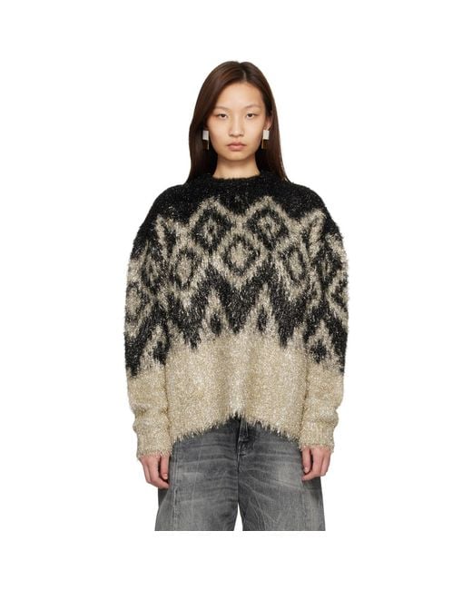Acne Black Metallic Knit Sweater