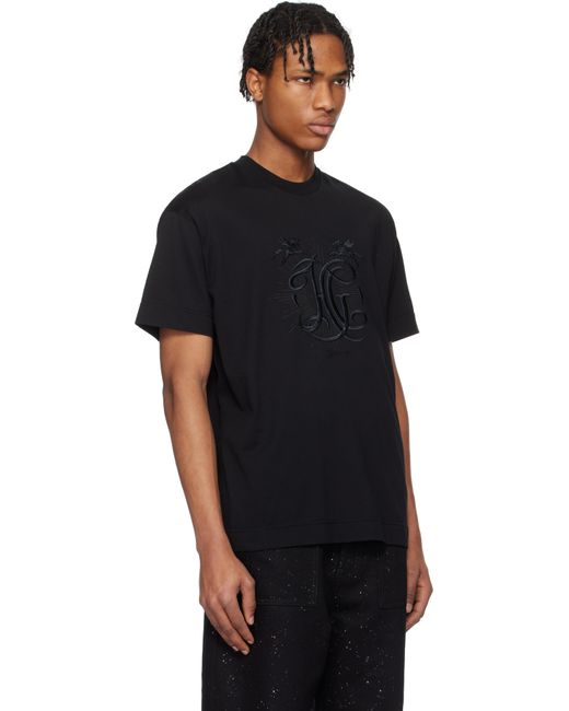 Givenchy Black 'Hg' Embroidery T-Shirt for men
