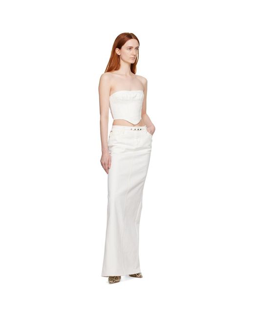 Juneyen White Raw Edge Denim Corset