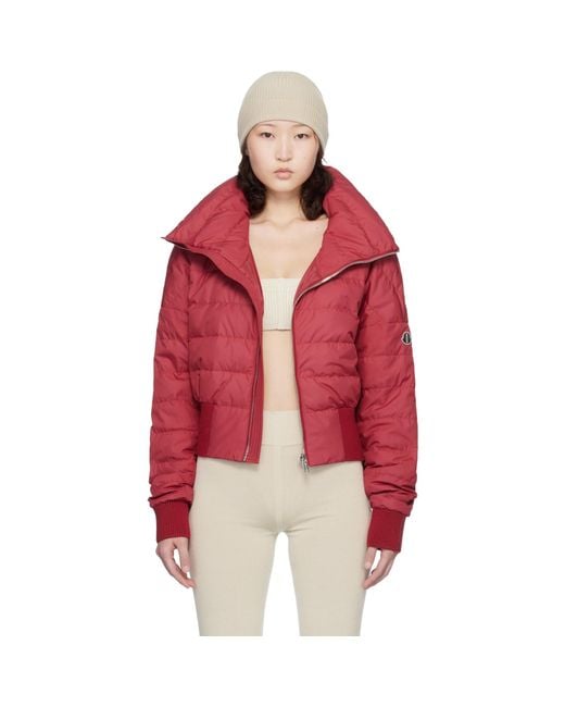 Rick Owens Red Moncler + Cropped Down Jacket