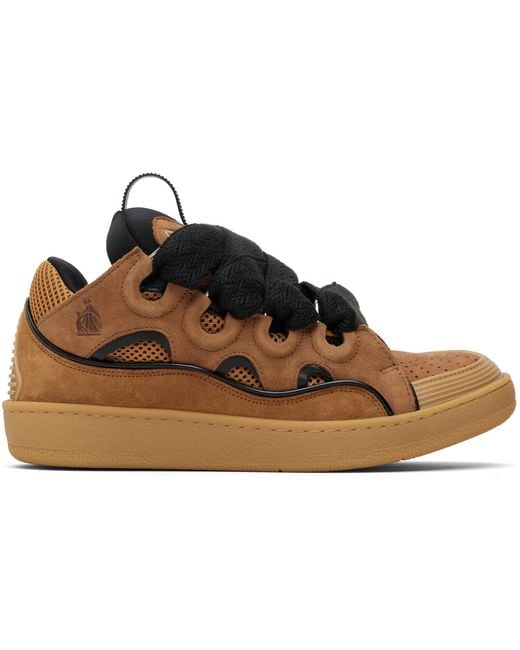 Lanvin Black Tan & Curb Leather Sneakers