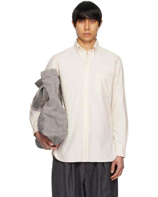 Drake's White Off- Button-down Shirt for men