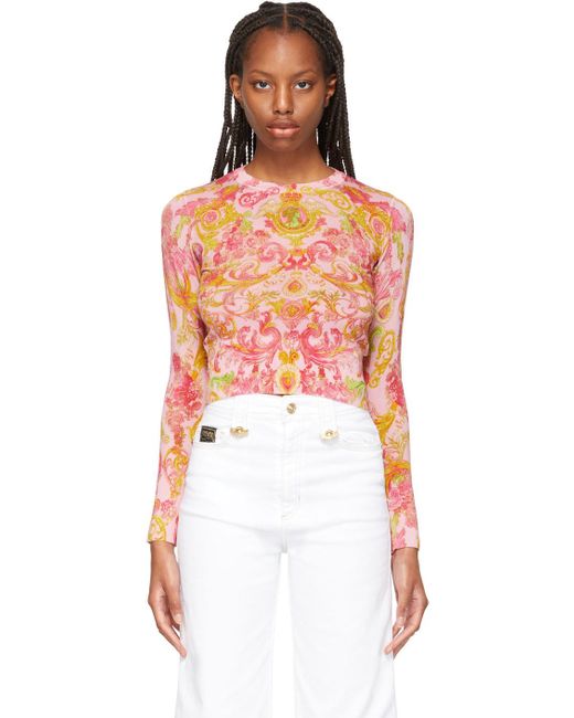 Pull versailles Synthétique Versace Jeans Couture en coloris Rose - Lyst