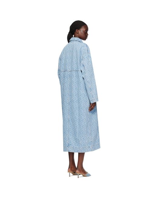 Gcds Black Monogram Denim Coat