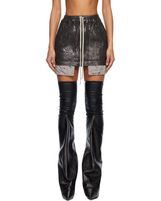 Minijupe Fog Noire Rick Owens en coloris Black