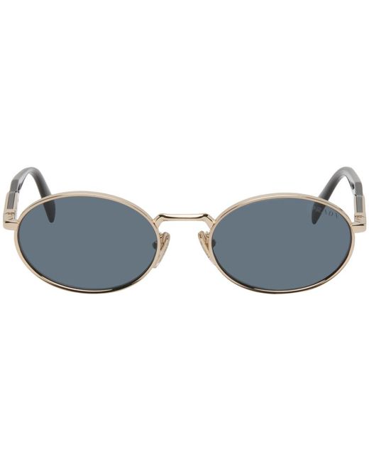 Prada Metallic & Black Oval Sunglasses for men