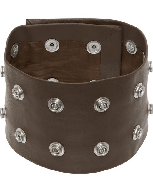 Rick Owens Green Brown Leather Choker for men