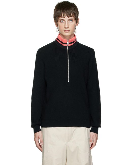 Moncler Black Zip-up Sweater for men