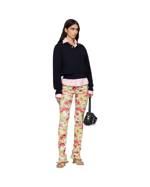 Acne Orange Printed Casual Leggings