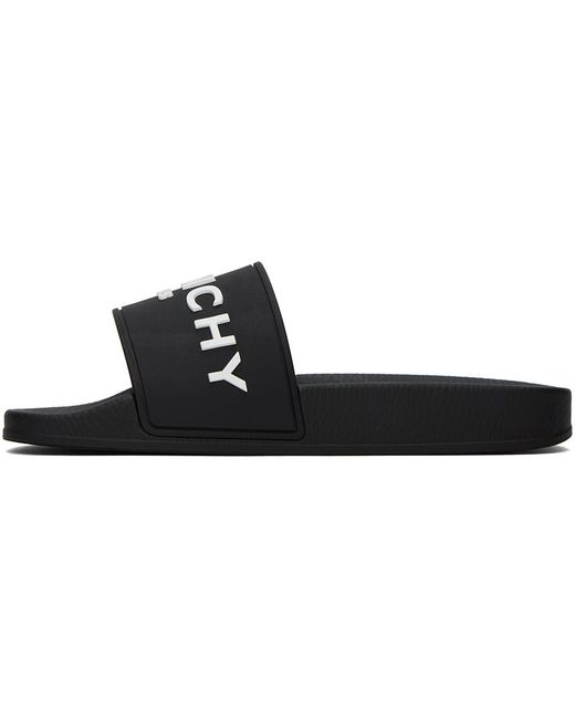 Sandales à enfiler noires à logos Givenchy en coloris Black