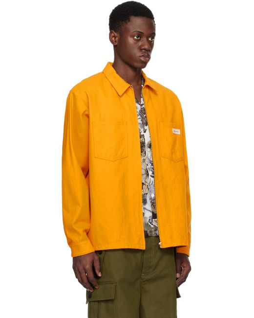 Marni Orange Zip-Up Long Sleeve Shirt for men