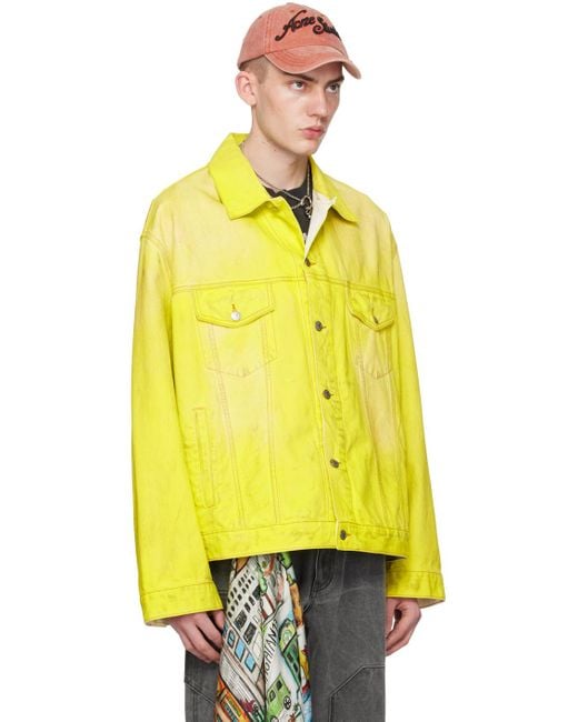 Acne Yellow Oversized Denim Jacket for men