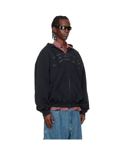 Vetements Blue 'Jesus Christ' Zip-Up Hoodie for men