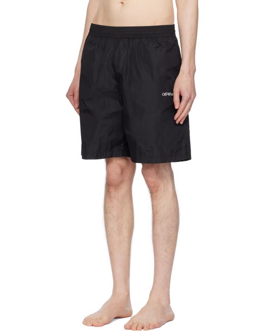 Off-White c/o Virgil Abloh Black Off- Diag Outline Surfer Swim Shorts for men