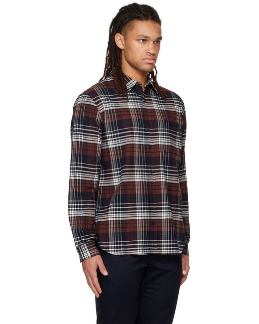 Chemise rouge à carreaux Vince pour homme en coloris Black