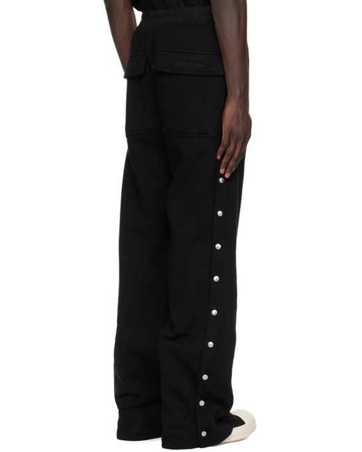 Pantalon de survêtement noir à boutons-pression Rick Owens pour homme en coloris Black
