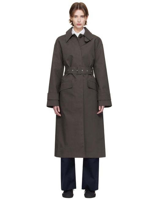 Studio Nicholson Black Khaki Innis Trench Coat