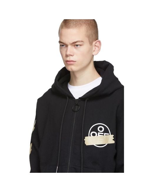 ★送関込み★ Off-white black tape arrow hoodie Off-White: Black Tape Arrow Hoodie | SSENSE