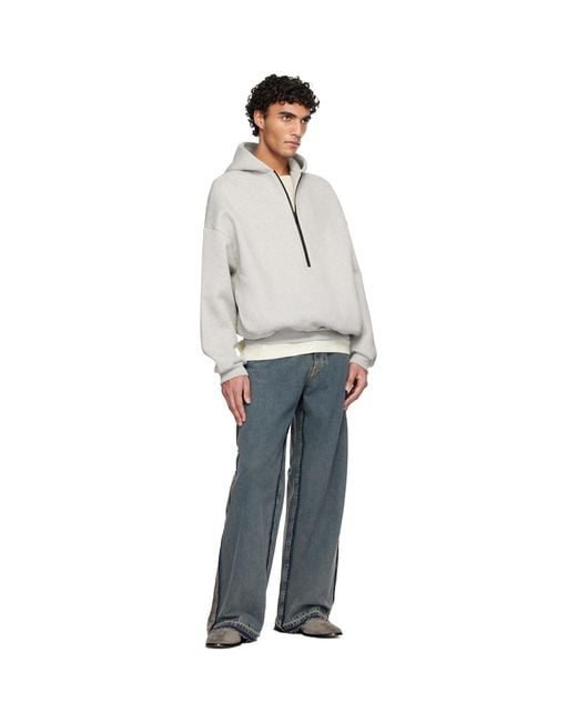 Fear Of God White Athletics Half Zip Hoodie for men