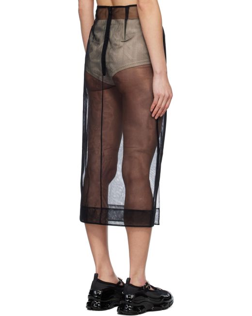 Jupe Crayon Midi Transparente Noire À Fente Simone Rocha en coloris Black
