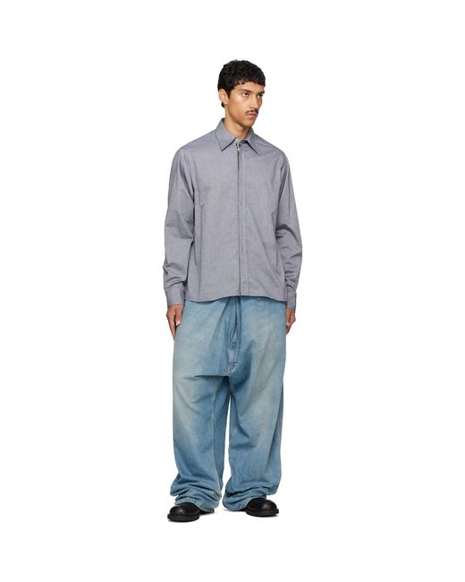 MM6 by Maison Margiela Blue Long-Sleeved Shirt for men