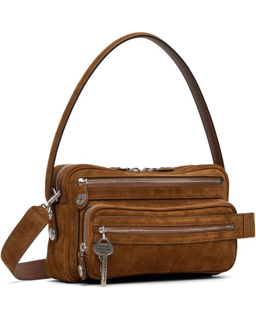 Acne Brown Camero Party Suede Bag for men