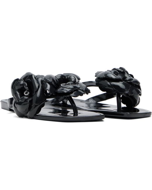 Coperni ブラック Flower シリコン ビーチサンダル Black