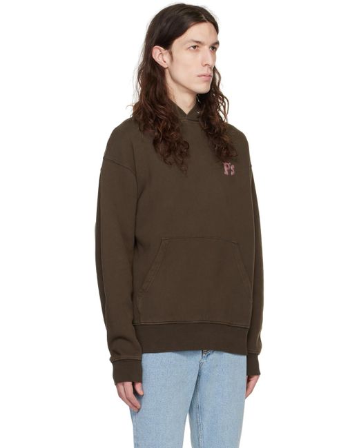 President's Brown Embroide Hoodie for men