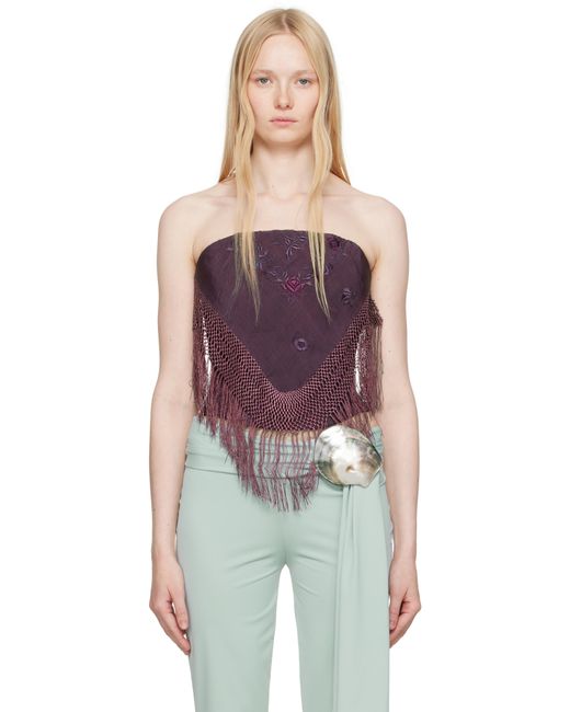 Conner Ives Purple Piano Shawl Corset Top