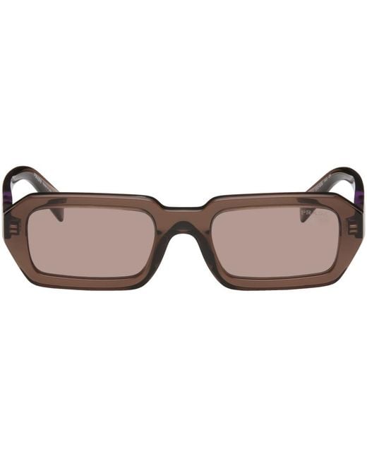 Prada Black Brown Rectangular Sunglasses for men