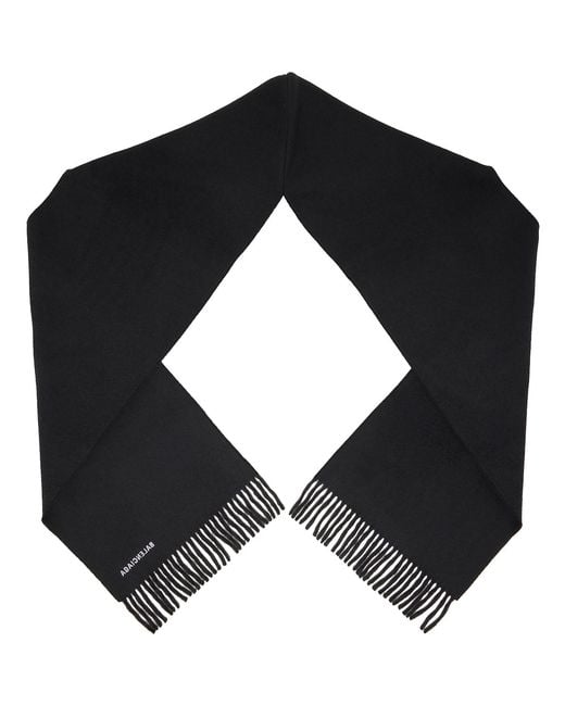 Balenciaga Black Wool Hooded Scarf