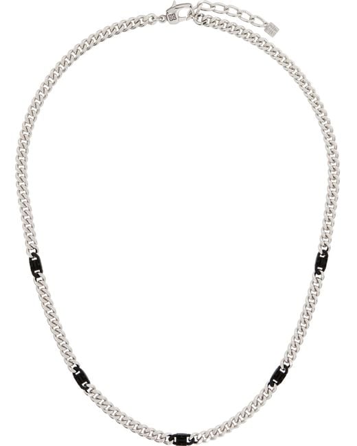Collier Argenté Et Noir À Breloques À Logo 4G Givenchy pour homme en coloris Multicolor