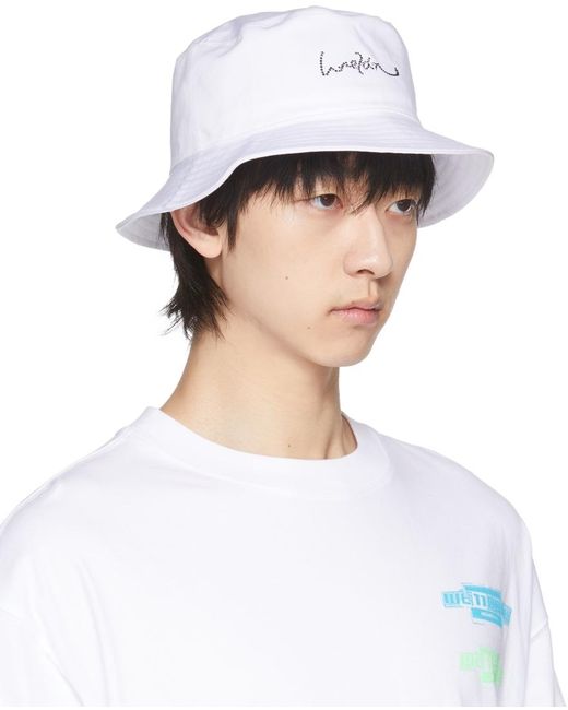 we11done White Hotfix Star Bucket Hat for men