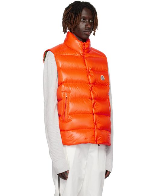 Moncler Orange "tibb" Padded Vest for men