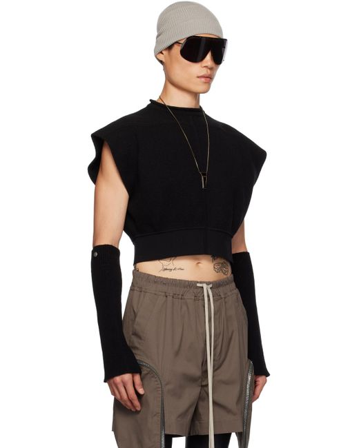 Rick Owens Black Cropped Sweater for Men | Lyst UK